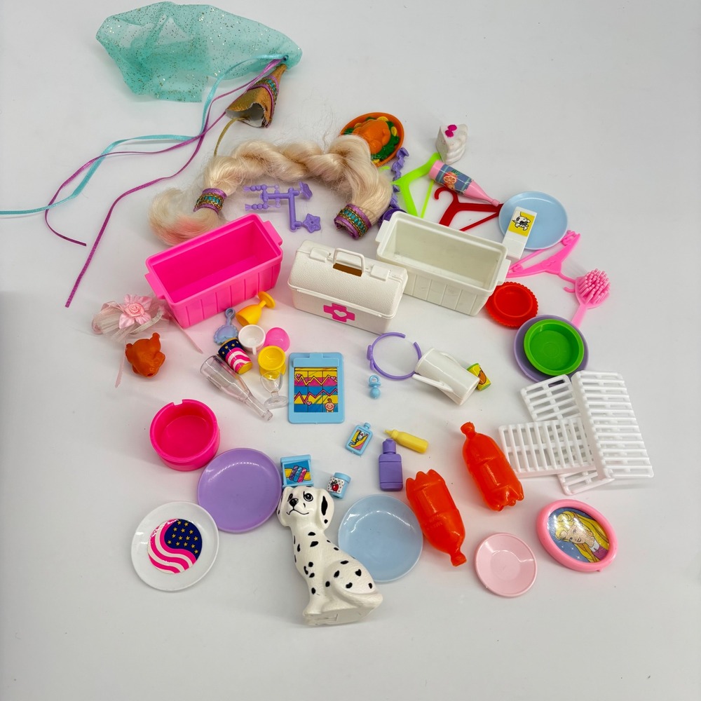 VTG Mattel Barbie Doll Accessories Lot 90s Pet Medical Kitchen Mixed genie